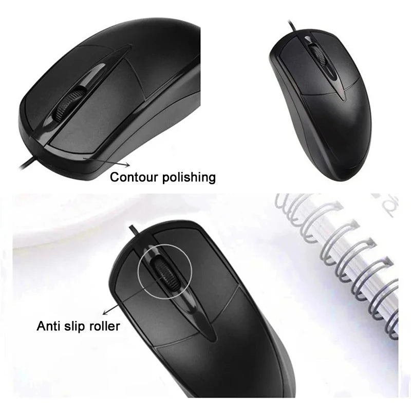 Xiaomi Wired Mouse USB Computer Optical Mouse with Ergonomic Design 1200 DPI 3 Buttons Mouse for Office Home Use - Daisan Mart