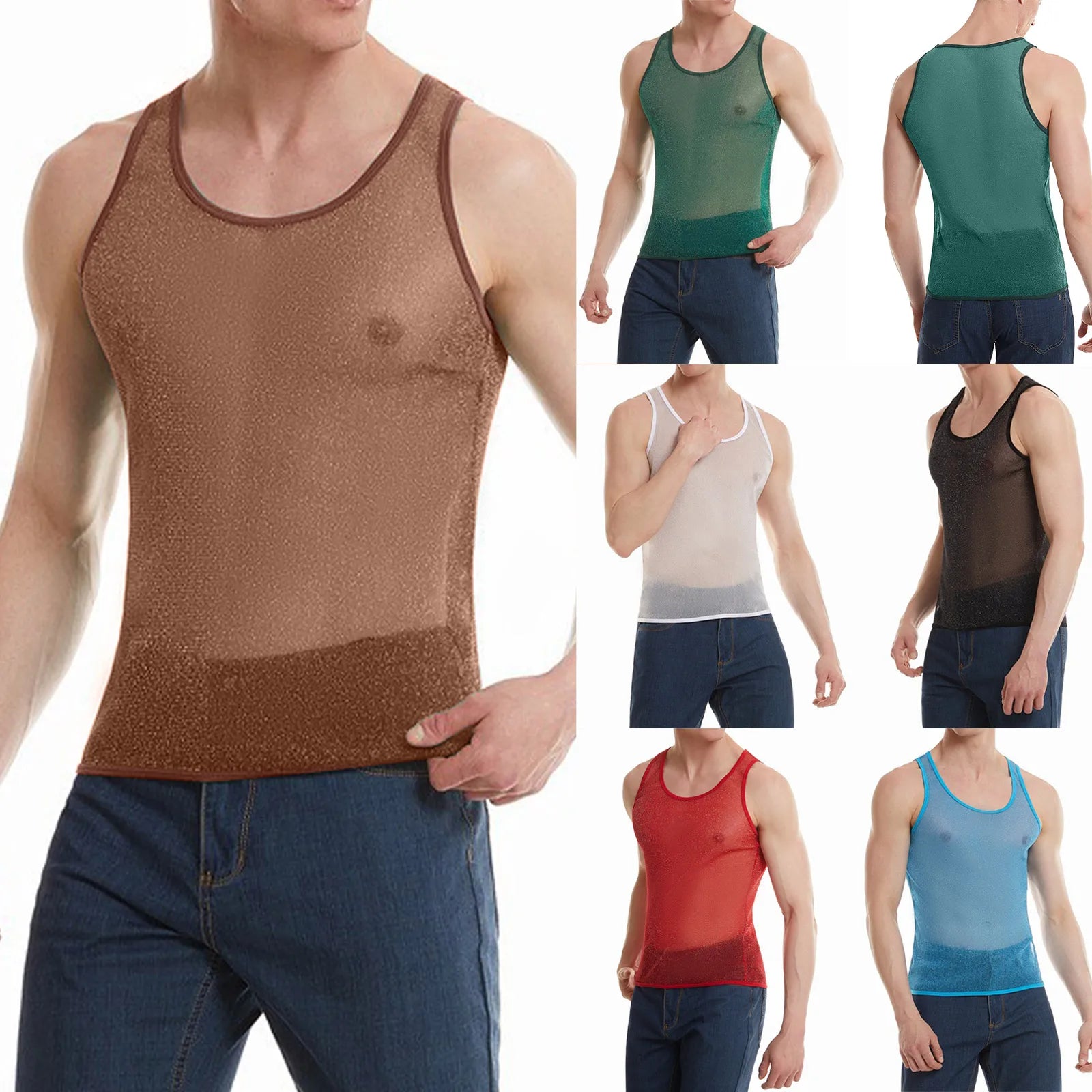 Áo Thể Thao Nam Trong Suốt Óng Ánh Co Giãn Năng Động - Daisan Mart