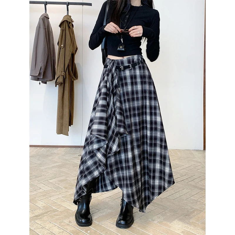 Chân Váy Len Caro Vintage Nữ Y2K Phong Cách Hàn Quốc - Daisan Mart