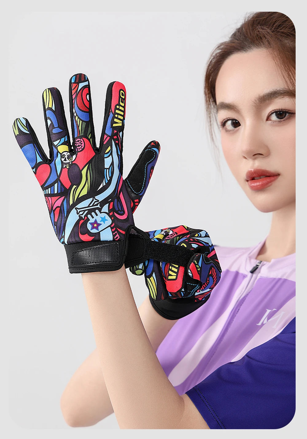 Găng Tay Xe Đạp Nữ Thể Thao In Họa Tiết GEL - Daisan Mart