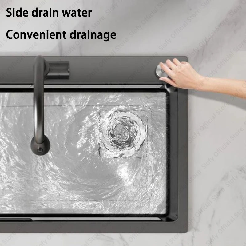 Multifunctional Kitchen Sink Large Capacity Single Bowl Stainless Steel Sink Vegetable Workstation With Faucet Drain Accessories - Daisan Mart