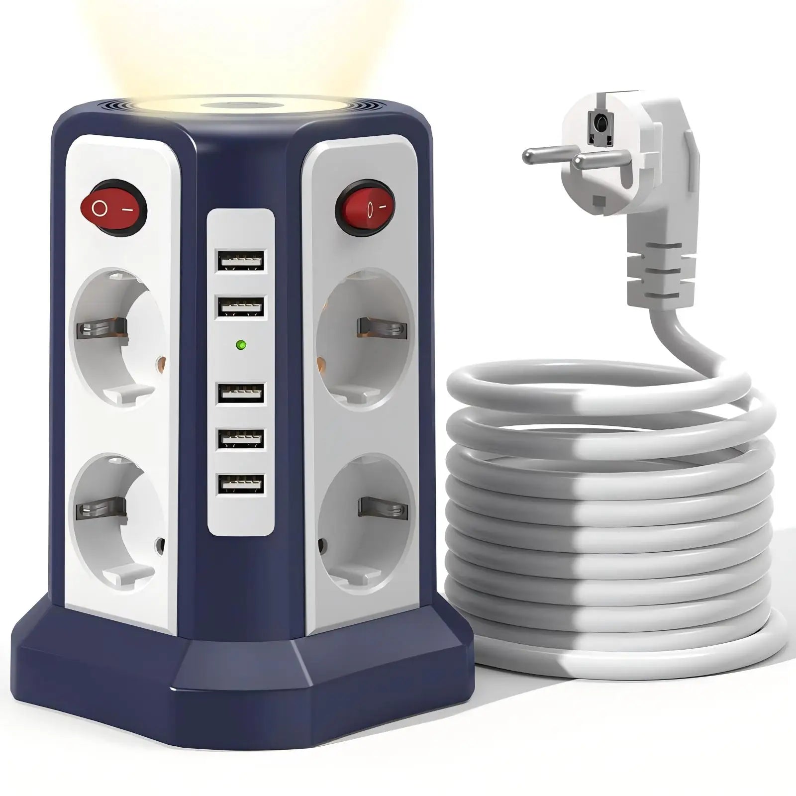 Ổ Điện Tháp 8 Ổ Kèm 5 Cổng USB & Công Tắc Riêng - Daisan Mart
