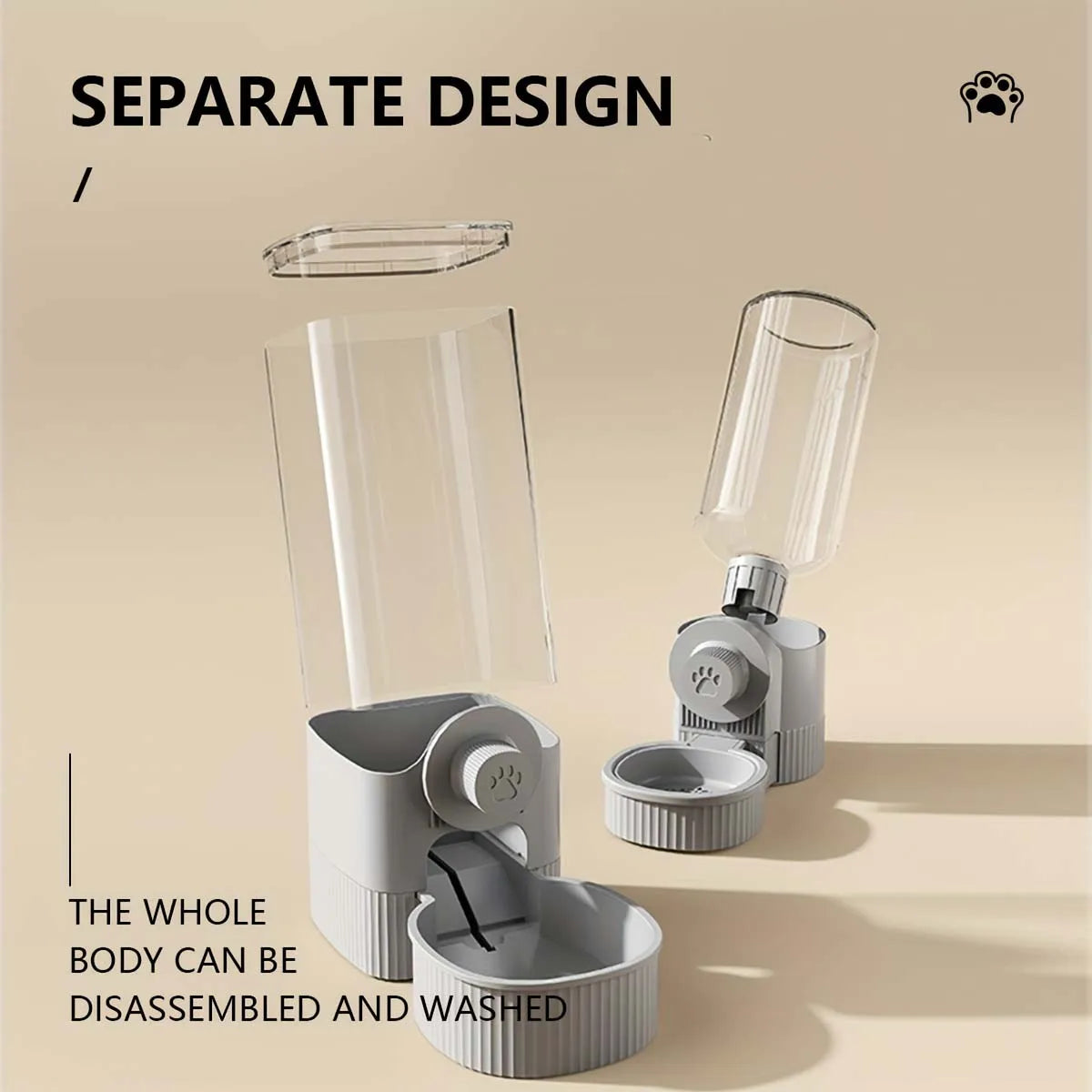 Pet Automatic Water Dispenser and Feeder Set, Hanging Water Dispenser, Automatic Cat Feeder, Dog Cage Hanging Water and Food Supplies, Cat Bowl, Dog Food Bowl - Daisan Mart