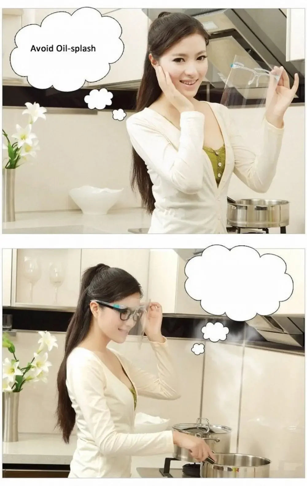 Mặt Nạ Chống Sương Bảo Vệ Toàn Diện Nấu Ăn