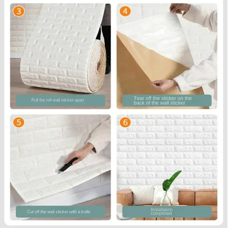 Giấy Dán Tường 3D Chống Nước Gạch Dán Trang Trí Nhà
