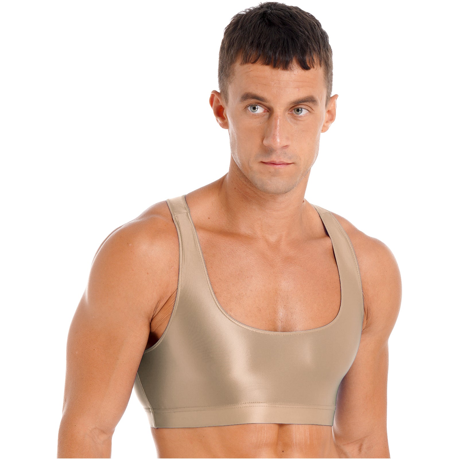 Áo Croptop Nam Thể Thao Bóng Đẹp U Neck Tập Gym Yoga - Daisan Mart