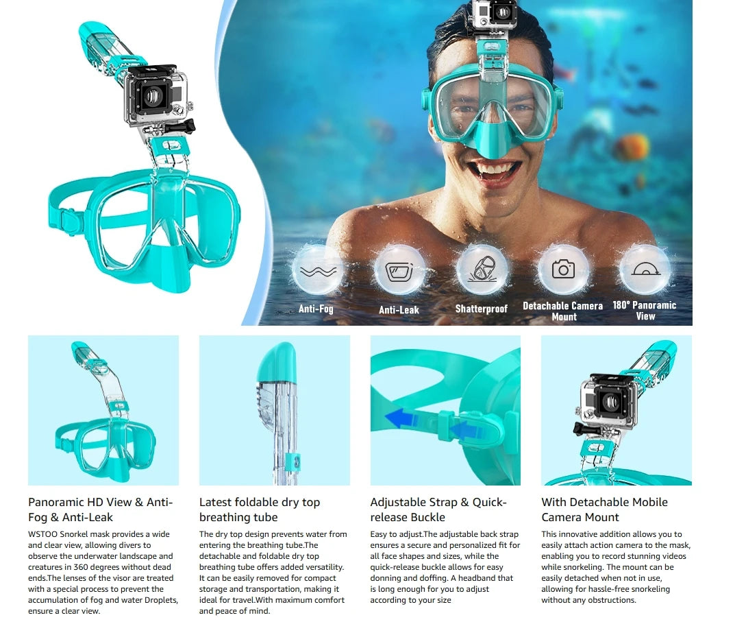 Underwater Snorkeling Half Face Children Swimming Mask Set Scuba Diving Respirator Masks Anti Fog Safe Breathing for Adult