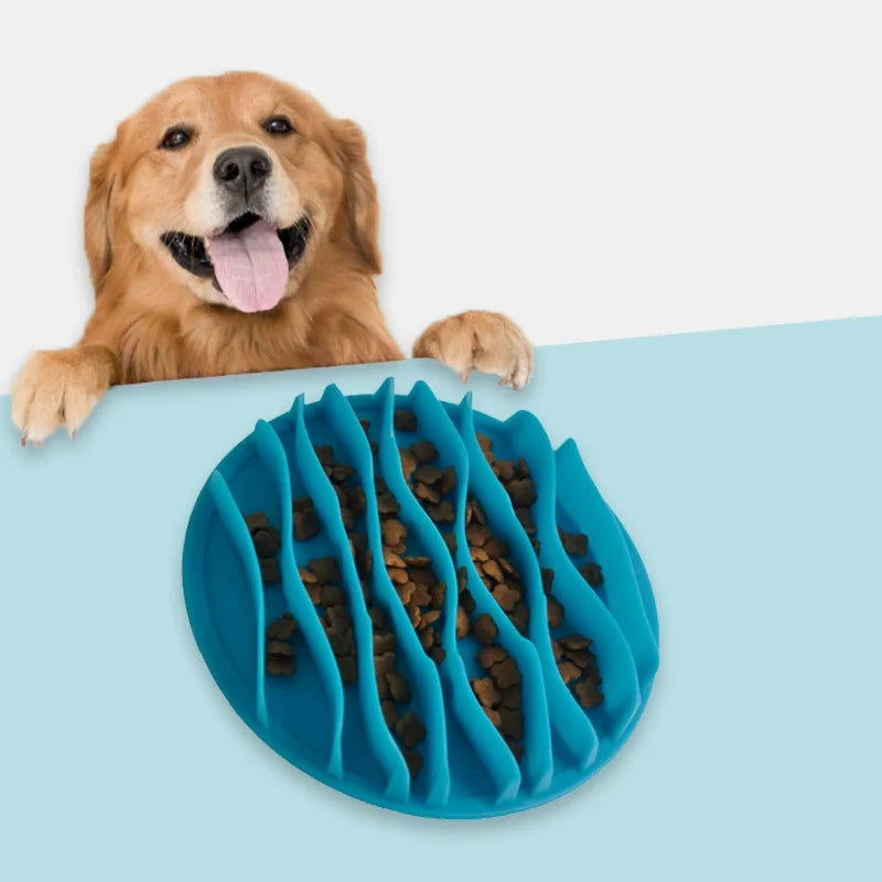 Pet Slow Feeder Bowl For Dogs Cats Jungle Pattern Anti Slip Anti Choking Durable TPR Material Portable Slow Feeding Mat - Daisan Mart