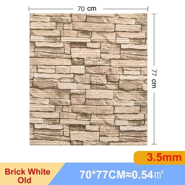 Bộ 10 Miếng Dán Tường 3D Chống Nước Tự Dán 70x77cm - Daisan Mart