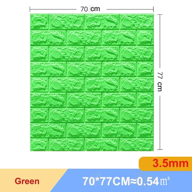 Bộ 10 Miếng Dán Tường 3D Chống Nước Tự Dán 70x77cm - Daisan Mart