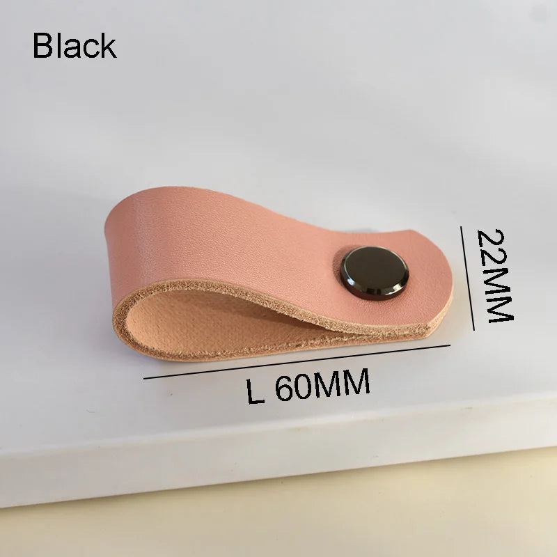 Nordic Style Pink Leather Handle Furniture Drawer Cupboard Kitchen Cabinet Door Knobs Pull Children's Room Cabinet Handles