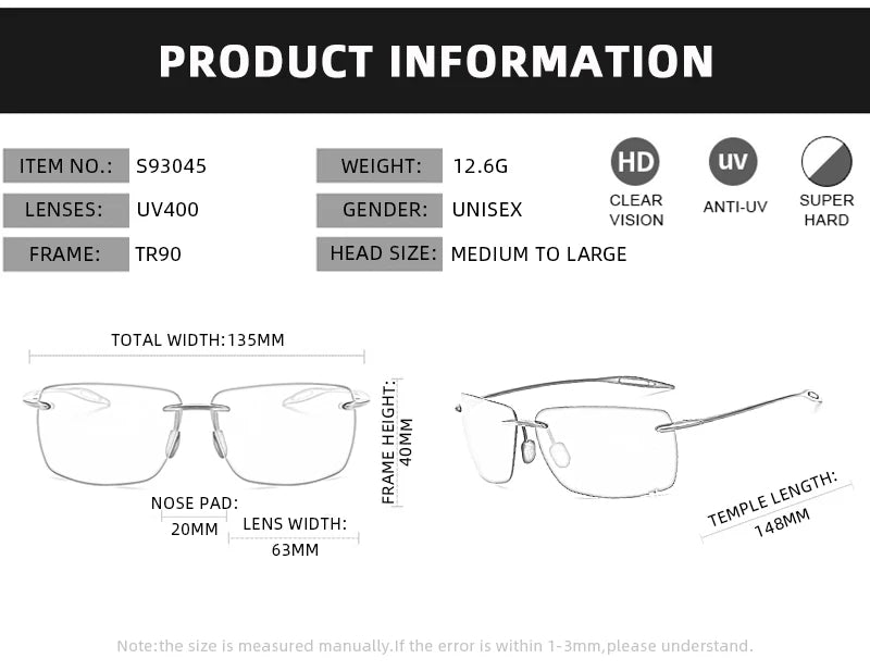 Kính Mắt Siêu Nhẹ TR90 Thời Trang Thể Thao Unisex - Daisan Mart
