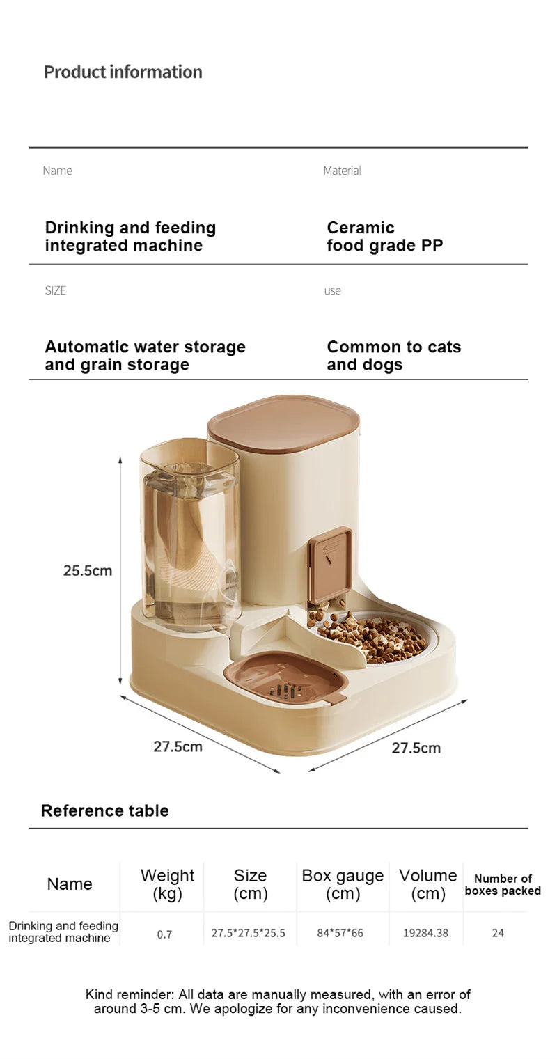Pet Cat Automatic Feeder, Water Dispenser, Large Capacity Dry Wet Separation Food Container, Pet Supplies - Daisan Mart
