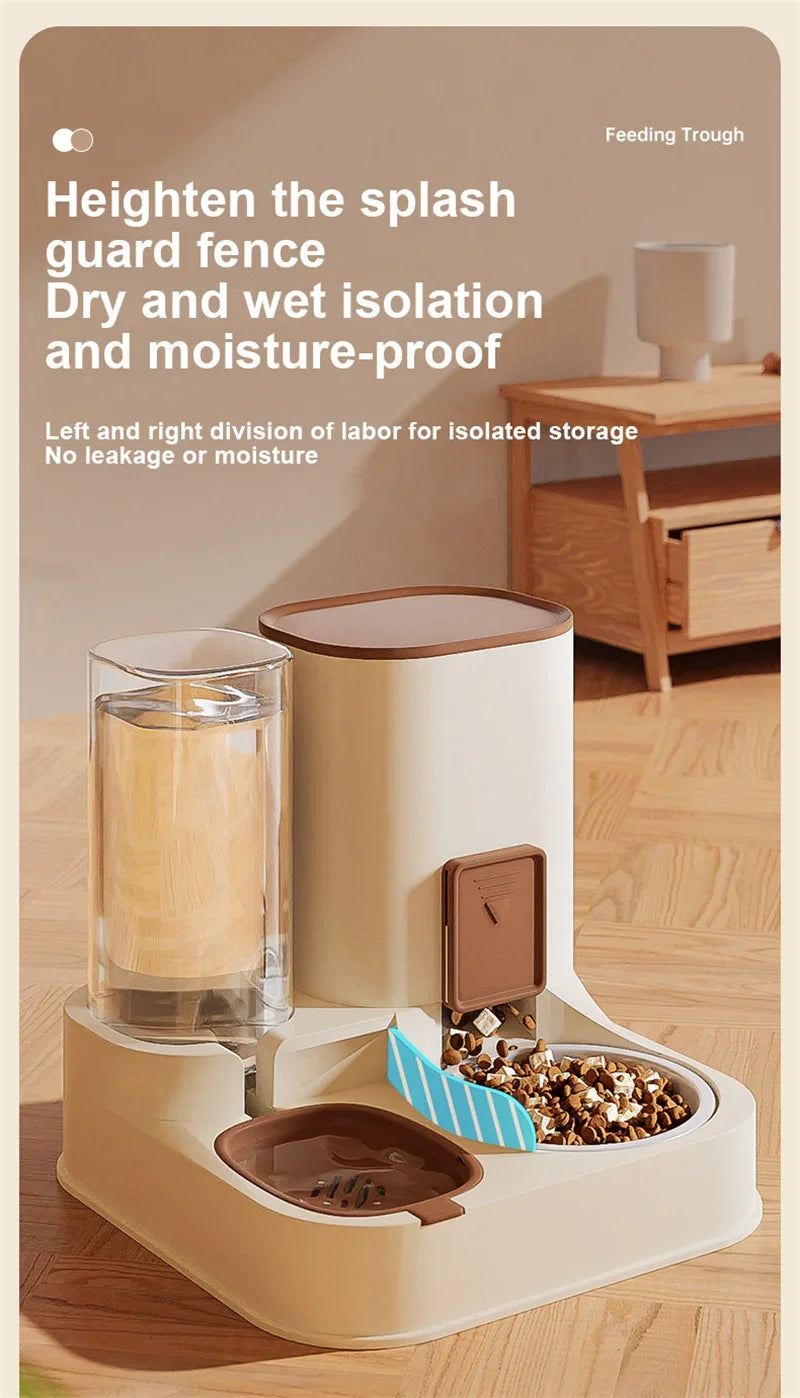 Pet Cat Automatic Feeder, Water Dispenser, Large Capacity Dry Wet Separation Food Container, Pet Supplies - Daisan Mart