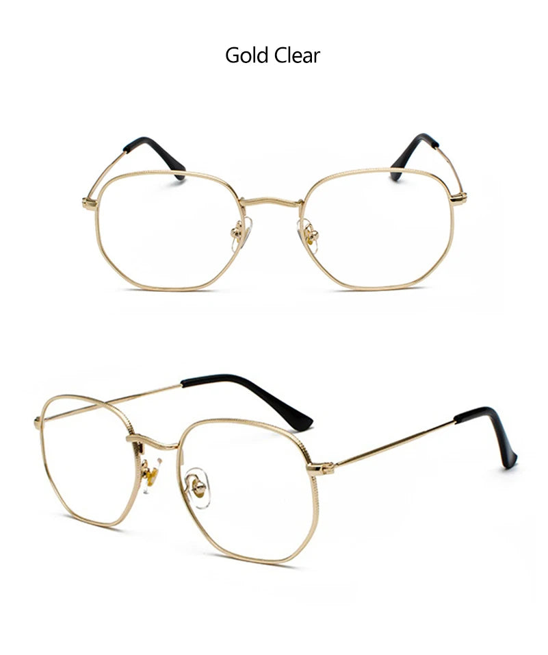 Kính Mắt Lục Giác Retro Kim Loại Chống UV Thời Trang - Daisan Mart