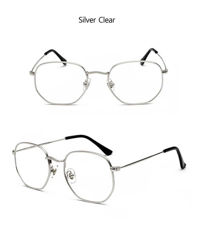 Kính Mắt Lục Giác Retro Kim Loại Chống UV Thời Trang - Daisan Mart