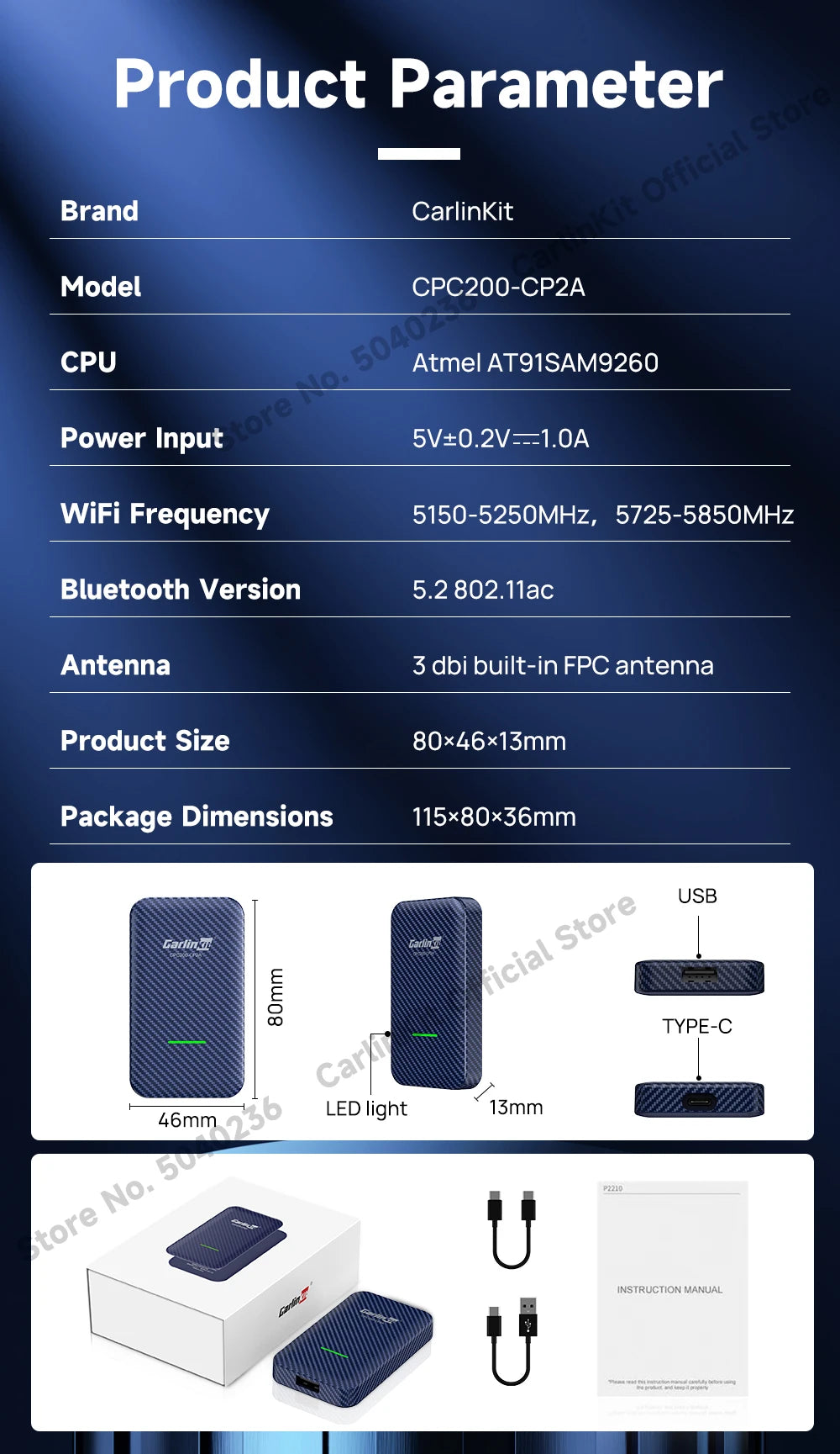 CarlinKit 5.0 4.0 3.0 CarPlay Wireless Dongle Activator Auto-connect For Audi Porshe Benz VW Volvo Toyota Plug&amp;Play MP4 MP5 Play