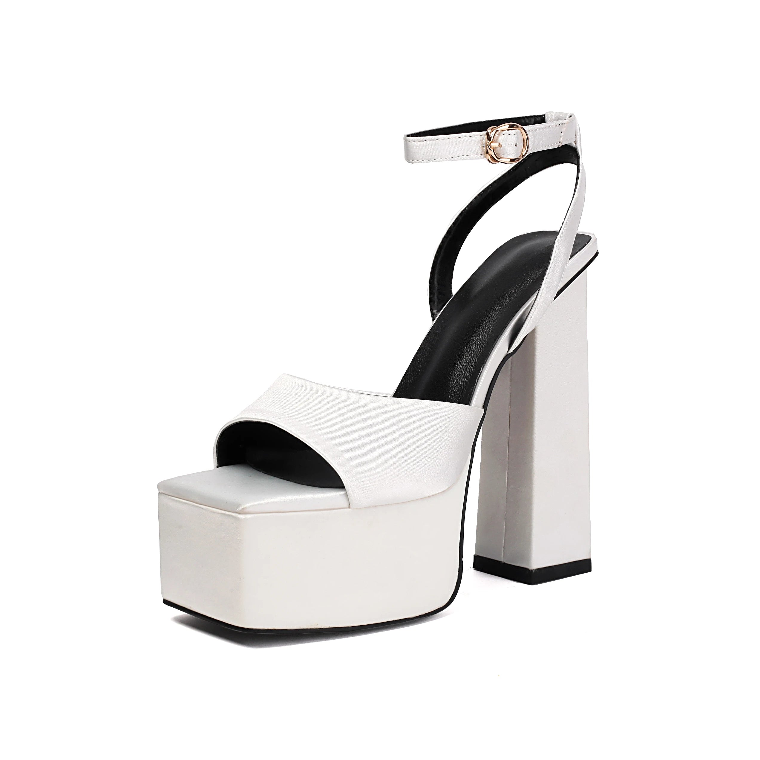 Giày Sandal Cao Gót Xanh Satin Arden Furtado 2025