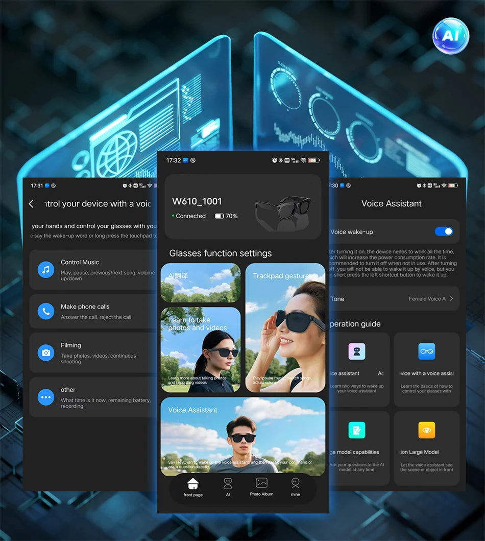 Kính Thông Minh 2025: Quay Video, Dịch Thuật, Gọi Bluetooth - Daisan Mart