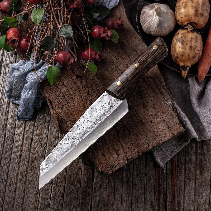 7.6inch Handmade Forged Kitchen Knife Butcher Meat Chopping Cleaver Chinese Chef Knife 5CR15 Stainless Steel - Daisan Mart