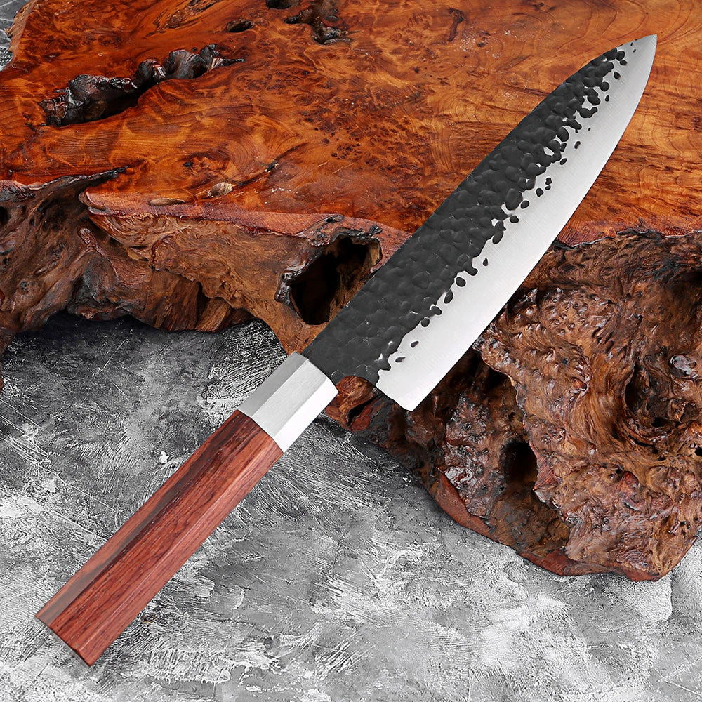 XITUO 8 Inch Japanese Gyuto Chef Knife,5Cr15Mov High Carbon Steel Kitchen Knife,Hand Forged Cooking Knife with Octagonal Handle - Daisan Mart