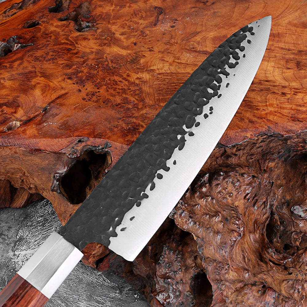 XITUO 8 Inch Japanese Gyuto Chef Knife,5Cr15Mov High Carbon Steel Kitchen Knife,Hand Forged Cooking Knife with Octagonal Handle - Daisan Mart
