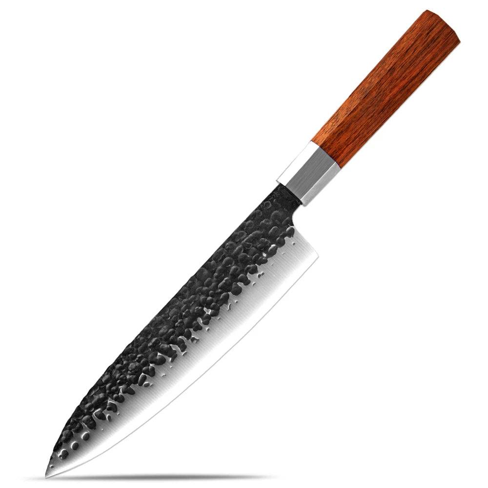 XITUO 8 Inch Japanese Gyuto Chef Knife,5Cr15Mov High Carbon Steel Kitchen Knife,Hand Forged Cooking Knife with Octagonal Handle - Daisan Mart