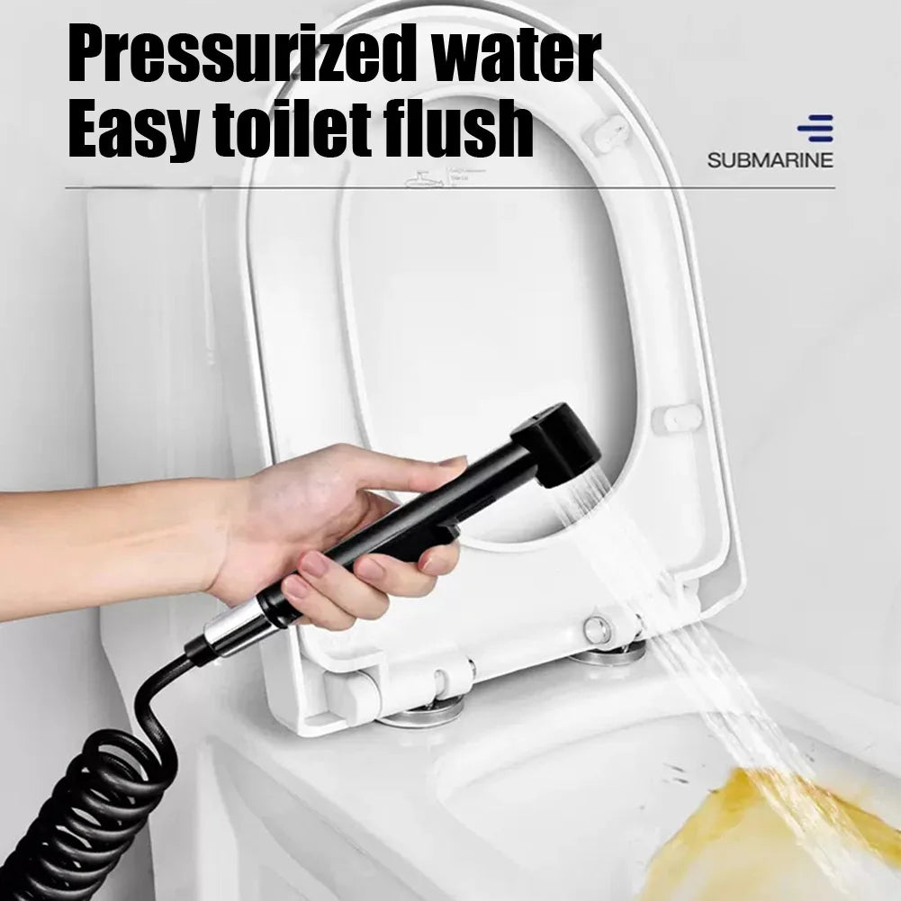 Black ABS Sprayer Handheld Toilet Bidet Bathroom Toilet Bidet Shower Head Nozzle Showerhead Shattaf Spray Shower Head Nozzle - Daisan Mart