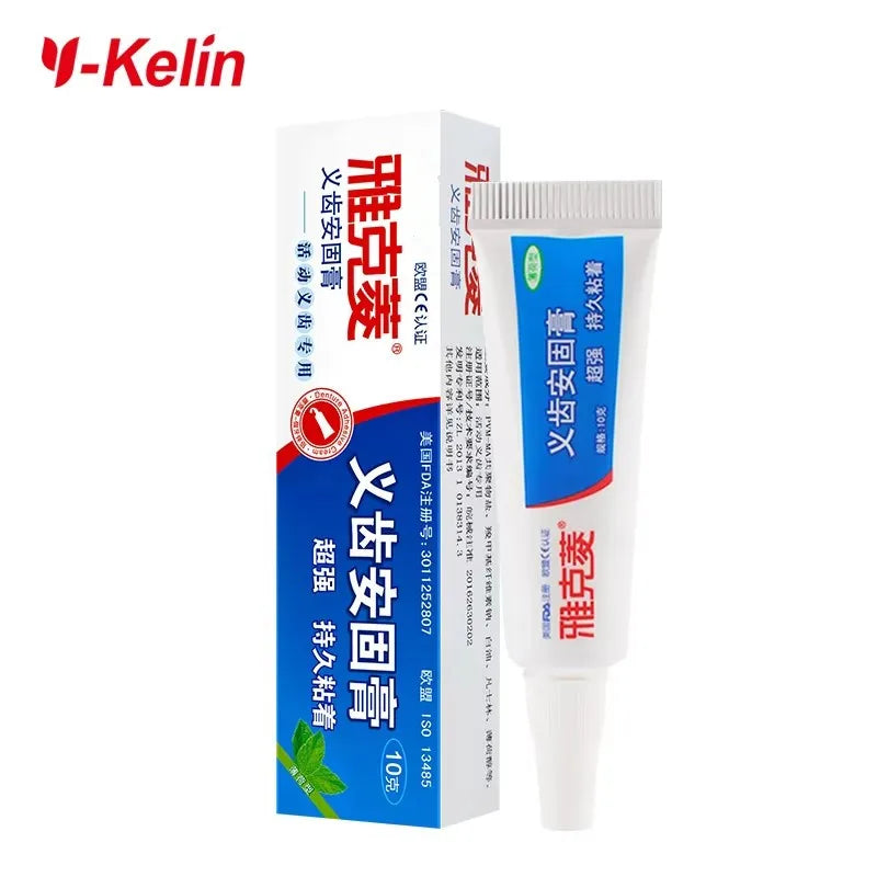 Y-Kelin Denture Adhesive Cream 10g/0.4oz Sample Size All Day Hold Non-Zinc Formula False Teeth Glue - Daisan Mart
