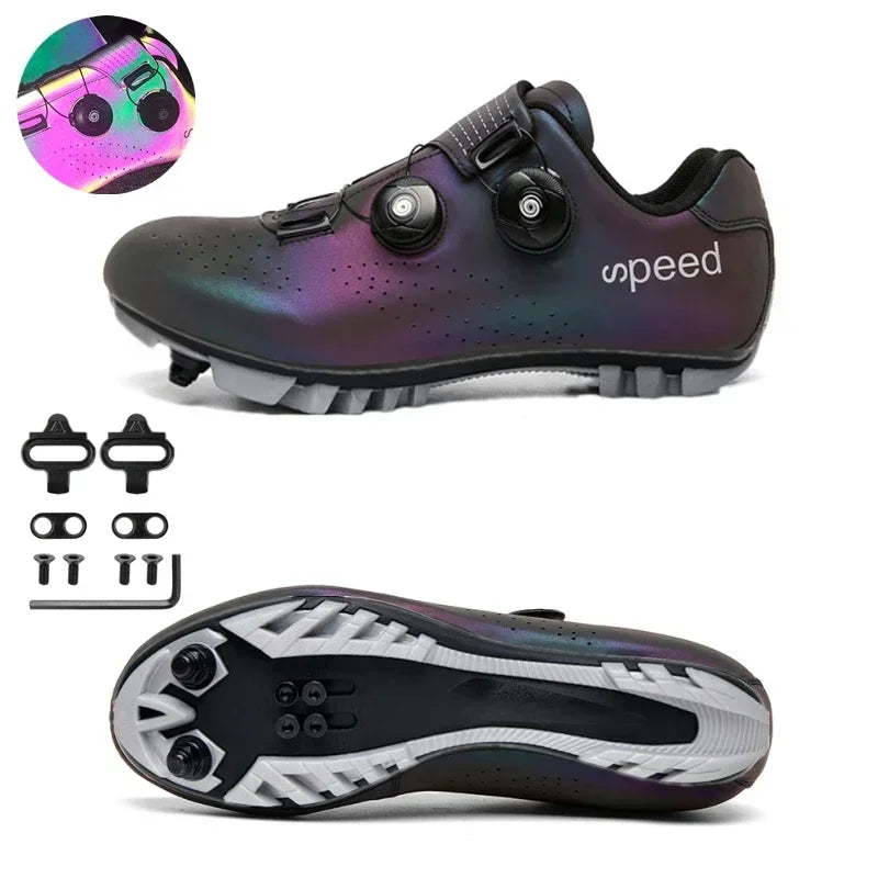 Giày Đạp Xe Nam Siêu Nhẹ Khóa Đôi Phát Sáng MTB - Daisan Mart