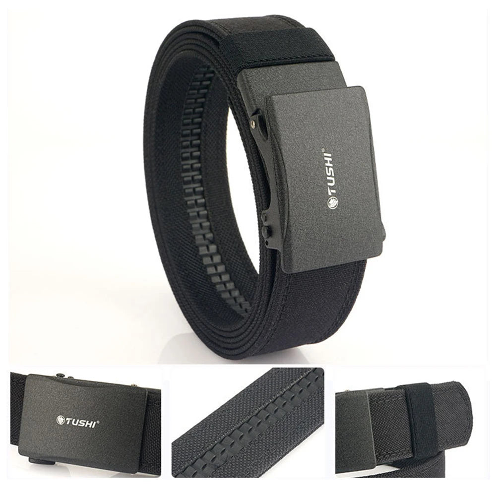 Thắt lưng nam TUSHI 3.8cm vải nylon dày đa năng tự động - Daisan Mart