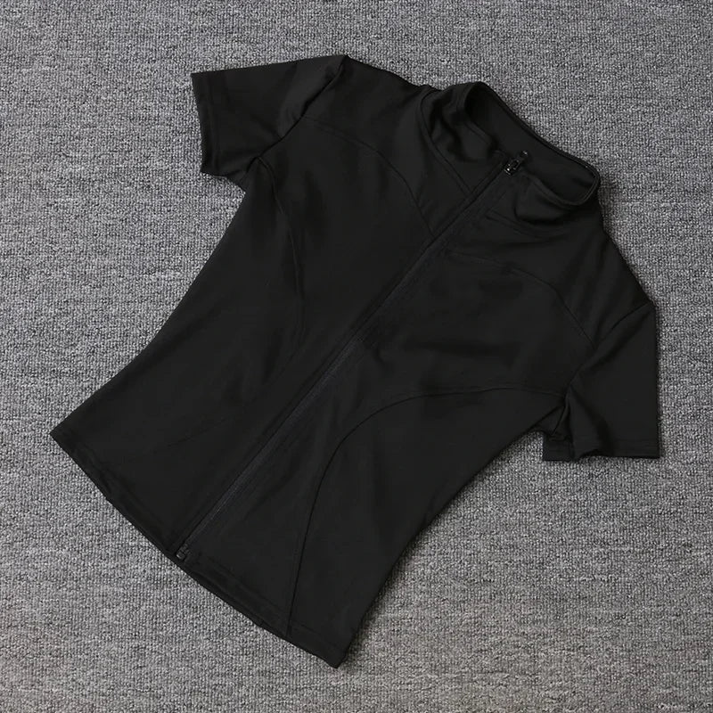 Áo Yoga Nữ Ôm Eo Cao Cấp, Nhanh Khô, Khóa Kéo - Daisan Mart