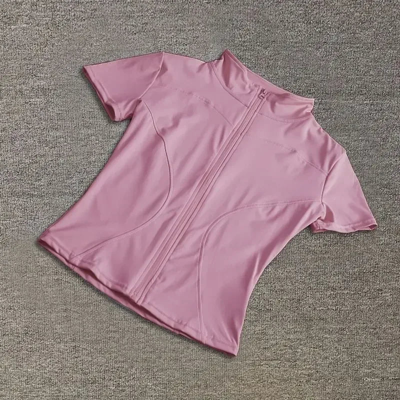 Áo Yoga Nữ Ôm Eo Cao Cấp, Nhanh Khô, Khóa Kéo - Daisan Mart