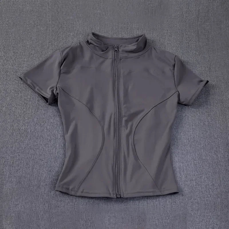 Áo Yoga Nữ Ôm Eo Cao Cấp, Nhanh Khô, Khóa Kéo - Daisan Mart