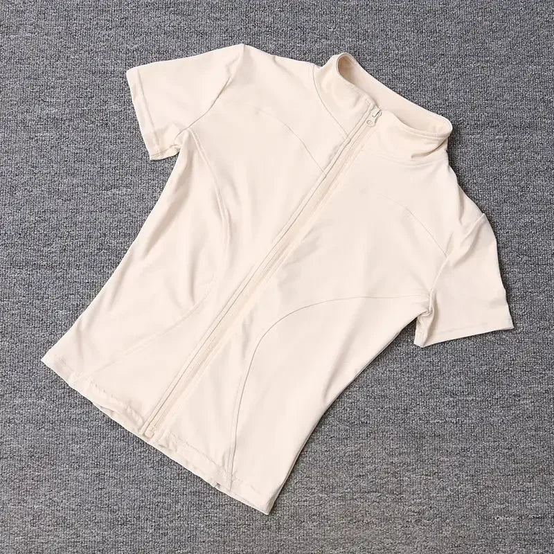 Áo Yoga Nữ Ôm Eo Cao Cấp, Nhanh Khô, Khóa Kéo - Daisan Mart