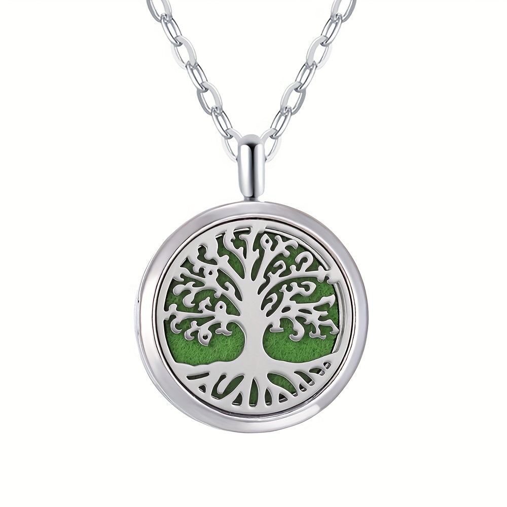 Metal Stainless Steel Pendant Necklace Open Locket Perfume Aroma Essential Oil Diffuser Necklace For Women Girls - Daisan Mart