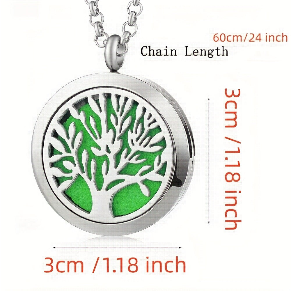 Metal Stainless Steel Pendant Necklace Open Locket Perfume Aroma Essential Oil Diffuser Necklace For Women Girls - Daisan Mart