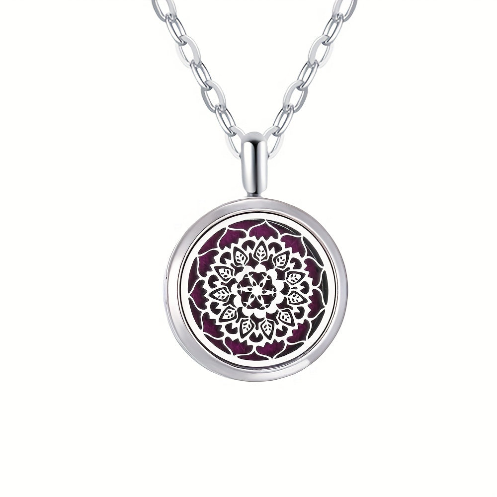 Metal Stainless Steel Pendant Necklace Open Locket Perfume Aroma Essential Oil Diffuser Necklace For Women Girls - Daisan Mart