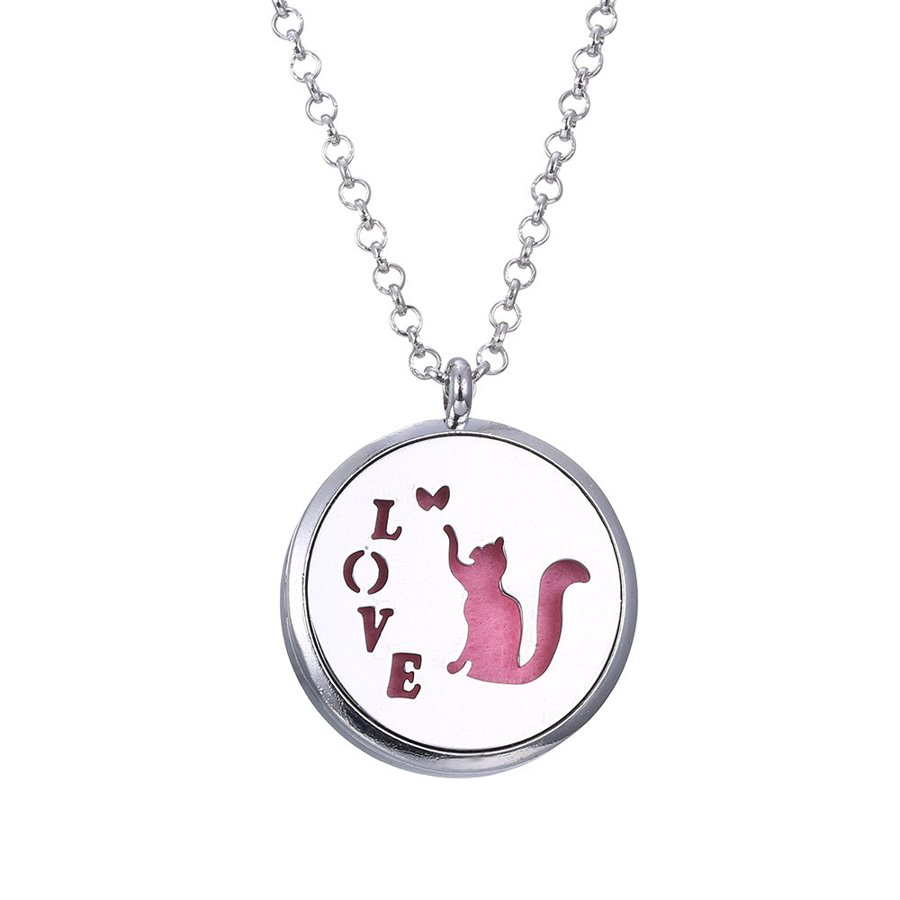 Metal Stainless Steel Pendant Necklace Open Locket Perfume Aroma Essential Oil Diffuser Necklace For Women Girls - Daisan Mart