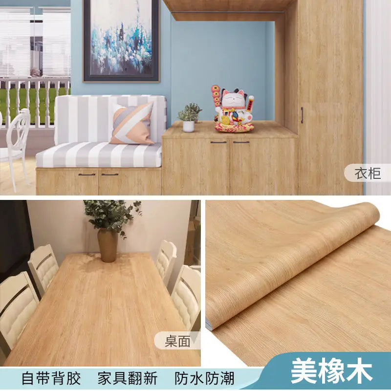 Giấy Dán Tường Gỗ Chống Nước 10m Dán Tủ Đa Năng