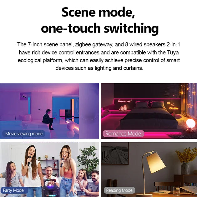 7 Inch Smart Control Panel with Music Tuya Alexa