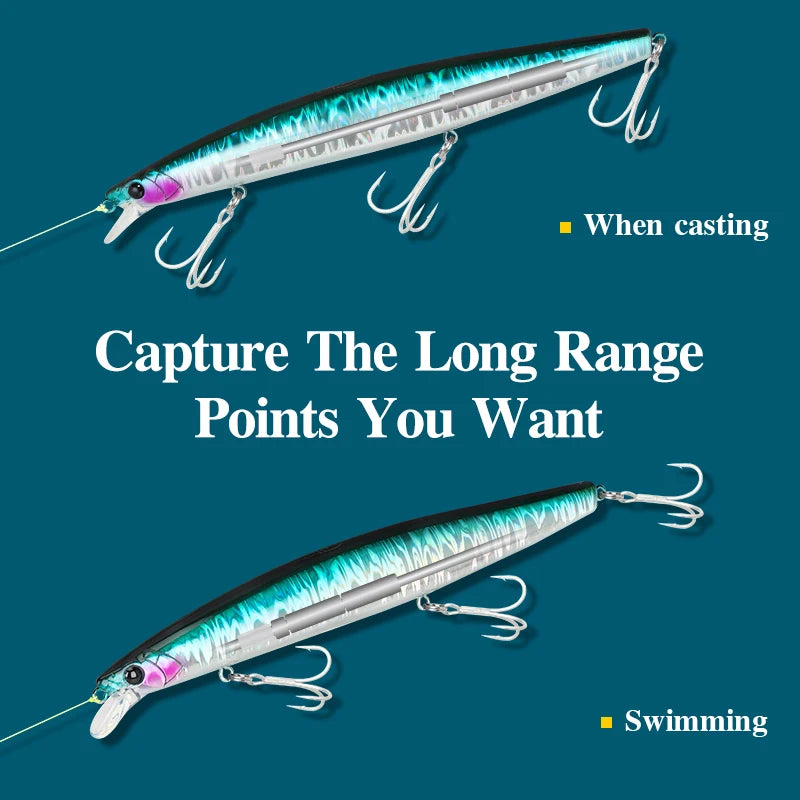 TSURINOYA 34.2g STINGER 163S Sinking Minnow 163mm Sea Fishing Lure Hard Artificial Pike Fishing Baits Tackle DW119 - Daisan Mart