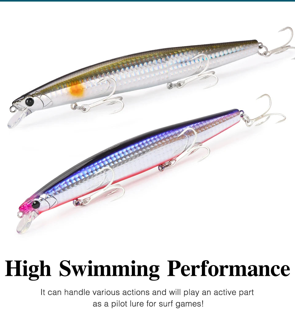 TSURINOYA 34.2g STINGER 163S Sinking Minnow 163mm Sea Fishing Lure Hard Artificial Pike Fishing Baits Tackle DW119 - Daisan Mart