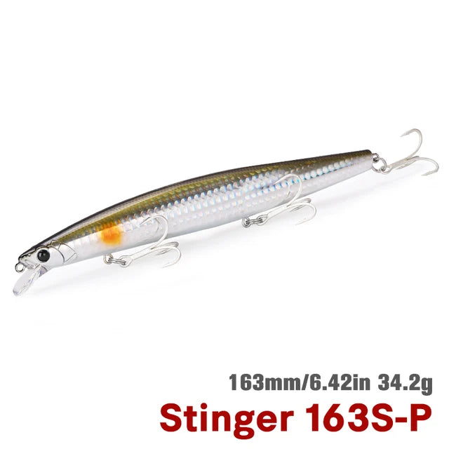 TSURINOYA 34.2g STINGER 163S Sinking Minnow 163mm Sea Fishing Lure Hard Artificial Pike Fishing Baits Tackle DW119 - Daisan Mart