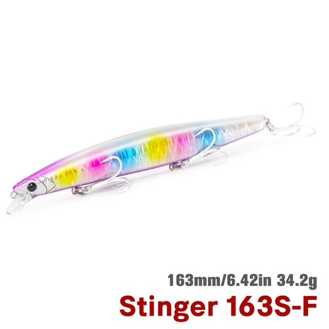 TSURINOYA 34.2g STINGER 163S Sinking Minnow 163mm Sea Fishing Lure Hard Artificial Pike Fishing Baits Tackle DW119 - Daisan Mart