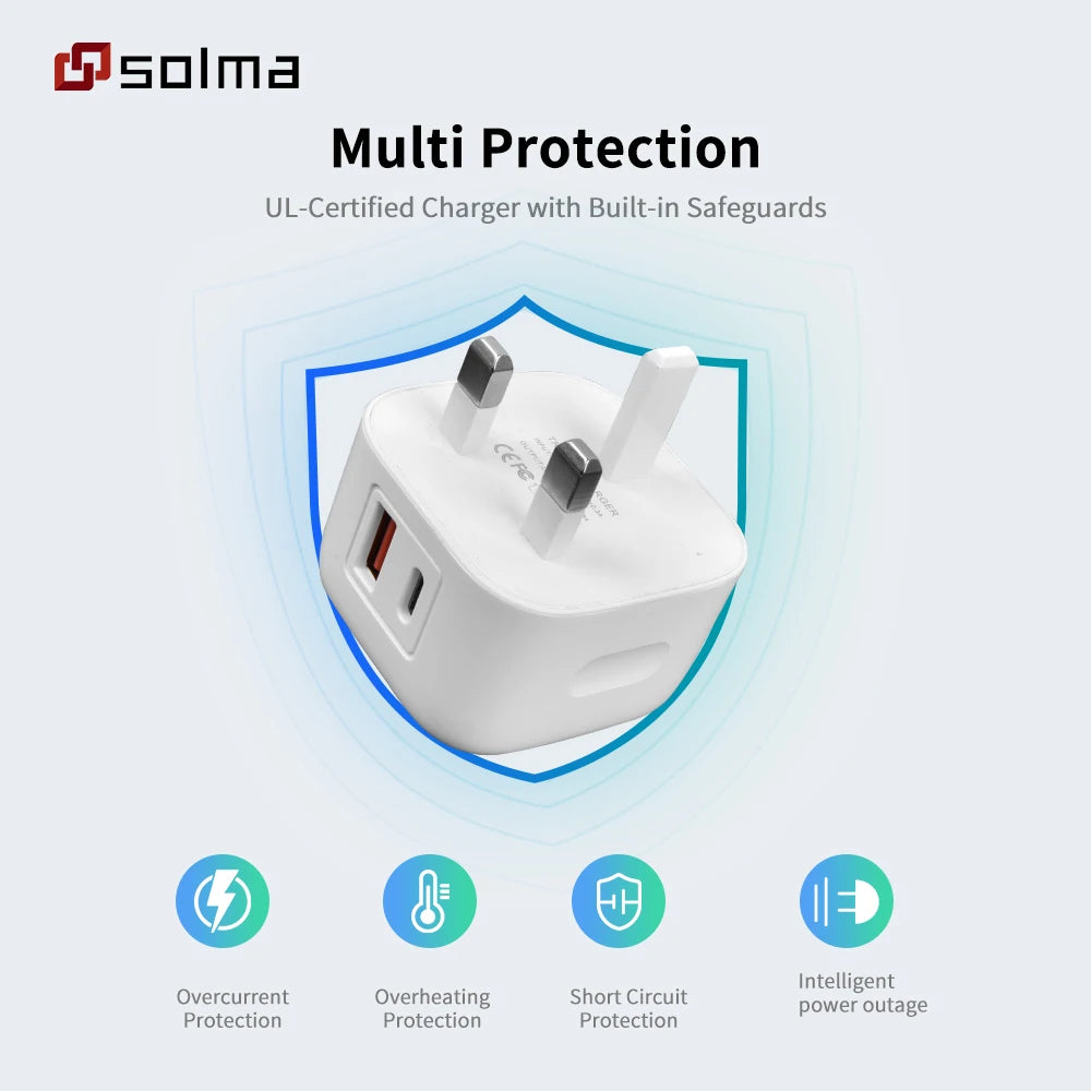 PD+USB Charger Charge For Mobile Phone Plug Charging Adapter Portable Wall Mobile Charger - Daisan Mart