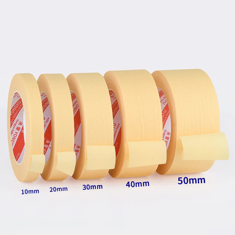 50M Crepe Paper Tape Car Painting Protection Paper Tape No Glue Residue Masking Adhesive Tapes Spray Paint Masking Art Stickers - Daisan Mart