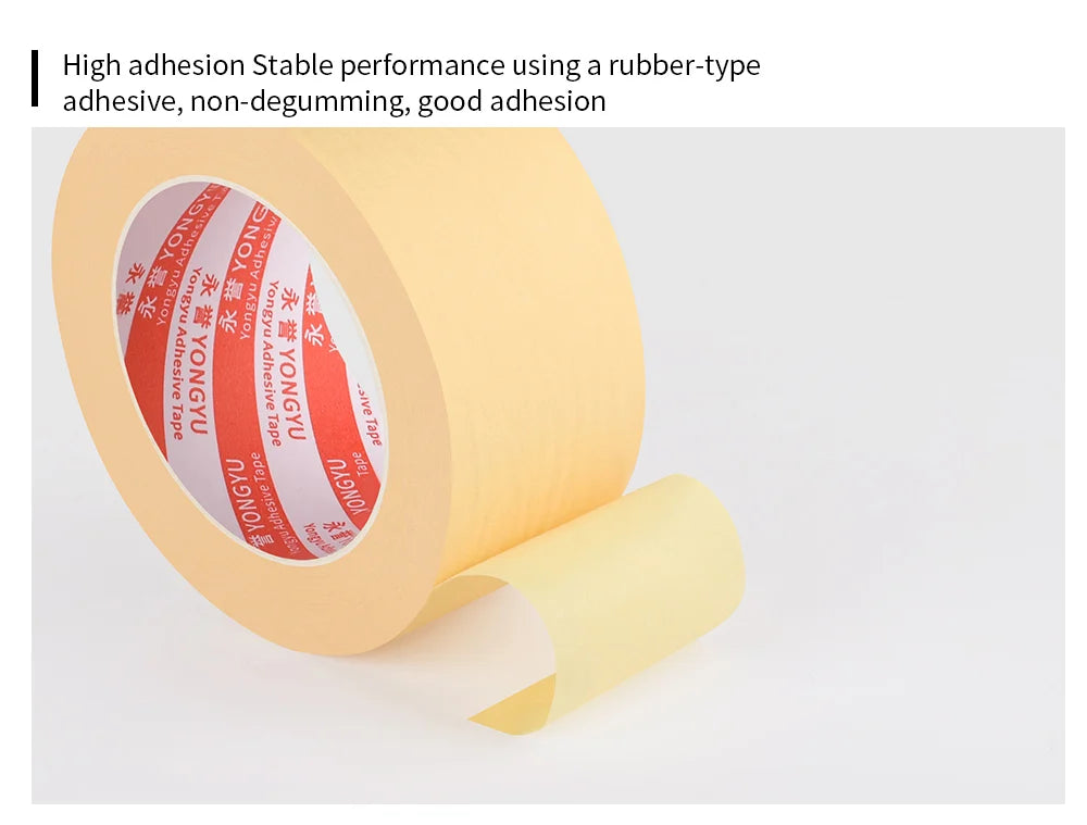 50M Crepe Paper Tape Car Painting Protection Paper Tape No Glue Residue Masking Adhesive Tapes Spray Paint Masking Art Stickers - Daisan Mart