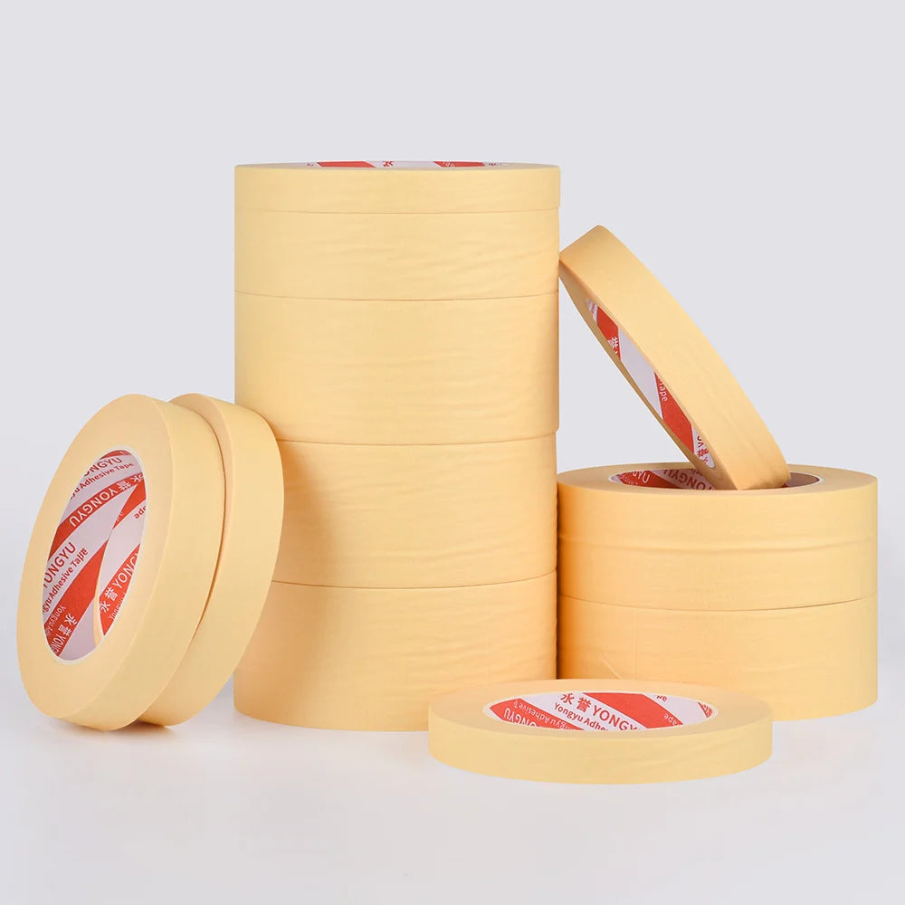 50M Crepe Paper Tape Car Painting Protection Paper Tape No Glue Residue Masking Adhesive Tapes Spray Paint Masking Art Stickers - Daisan Mart