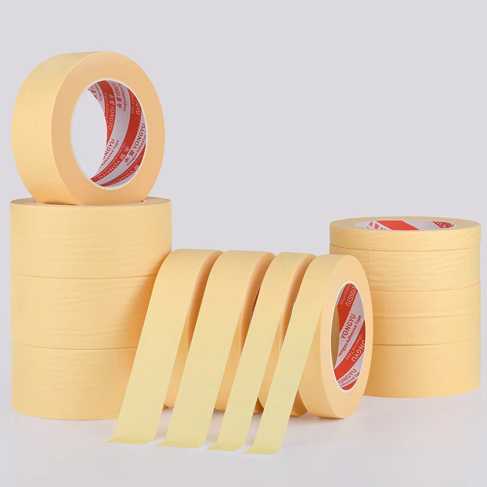 50M Crepe Paper Tape Car Painting Protection Paper Tape No Glue Residue Masking Adhesive Tapes Spray Paint Masking Art Stickers - Daisan Mart